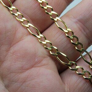 18k *925 Sterling Silver Figaro Link Necklace